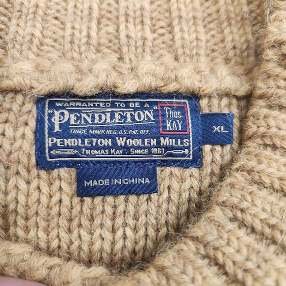 Mens Pendleton Thomas Kay size XL Alpaca Mock Neck Long Sleeve Sweater - Picture 3 of 7